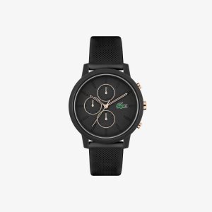 Lacoste 12.12 Chrono Black and Carnation Gold σιλικόνη μαυρα | FD1468753