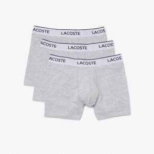 Lacoste 3-Pack Branded Ριγέ Boxers γκρι | ZU8037921