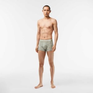 Lacoste 3-Pack Contrast waist Trunks Χακί πρασινο γκρι ασπρα | KY0865734