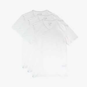 Lacoste 3-Pack Slim Fit V Neck ασπρα | CO7620835