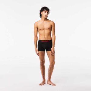Lacoste 3-Pack x Netflix Jersey Boxers μαυρα κοκκινα ασπρα | LP0496753