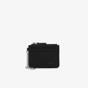 Lacoste 4 Slot Zipped Card Holder μαυρα | AJ2359860