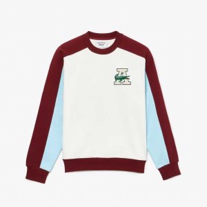 Lacoste AWAKE NY Badge Color-block βαμβακερα ασπρα μπορντο | UP9425361