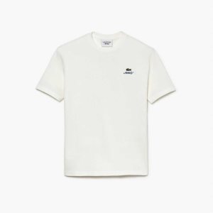 Lacoste AWAKE NY Logo βαμβακερα Pique ασπρα | LX6985423