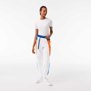 Lacoste Badge Colorblock Trackpants ασπρα μπλε πορτοκαλι μπλε | TQ9710835