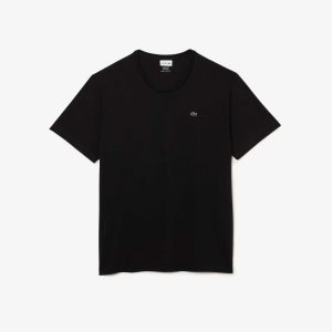 Lacoste Big Fit Crew Neck βαμβακερα Jersey μαυρα | CP7921685