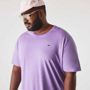 Lacoste Big Fit Crew Neck βαμβακερα Jersey μωβ | QK1940735
