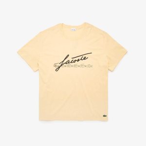 Lacoste Big Fit Signature Print κίτρινα | MS8035724