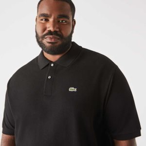 Lacoste Big Fit βαμβακερα Petit Pique μαυρα | LD2736108