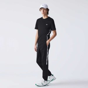 Lacoste Branded Bands Κοκαλιάρης Fleece Jogging μαυρα | JH0684379