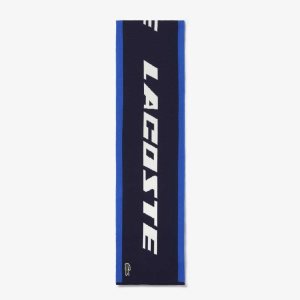 Lacoste Branded Color-Block Scarf μπλε σκουρο μπλε μπλε ασπρα | EM2841936