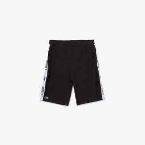 Lacoste Branded Organic βαμβακερα Jersey Shorts μαυρα | AY5706481