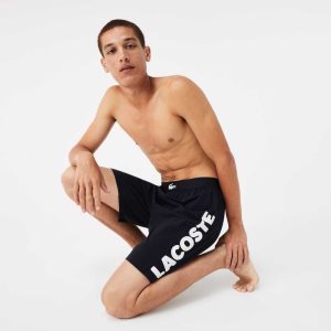 Lacoste Branded Stretch βαμβακερα Lounge Shorts σκουρο μπλε μπλε ασπρα | YQ9375012