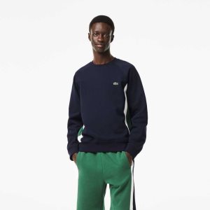 Lacoste Brushed Fleece Colorblock σκουρο μπλε μπλε πρασινο ασπρα | ZD7251469