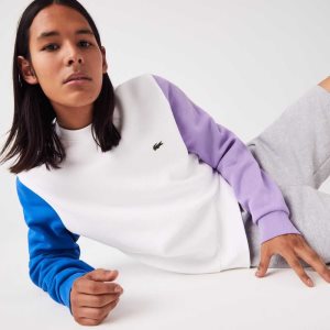 Lacoste Brushed Fleece ασπρα μπλε μωβ | ZS3752406