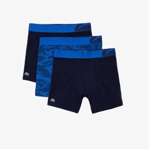 Lacoste Camouflage Print Boxer Brief 3-Pack μπλε σκουρο μπλε μπλε | MF1760385