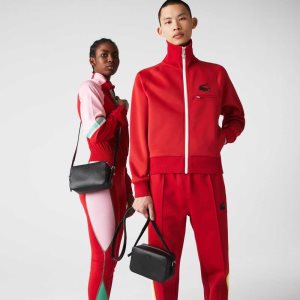 Lacoste Chantaco Pique δερματινα Small μαυρα | XW8742053