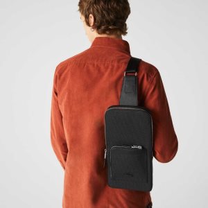 Lacoste Chantaco Snug δερματινα μαυρα | DP8942367