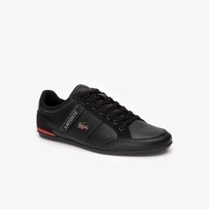 Lacoste Chaymon δερματινα μαυρα κοκκινα | GN4163509