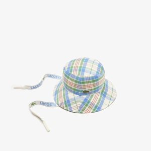Lacoste Checked Bucket ασπρα πρασινο μπλε πορτοκαλι ασπρα | YZ8652430