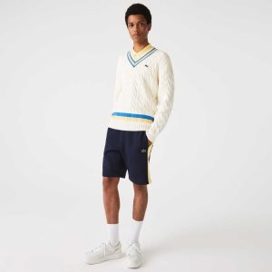 Lacoste Color-Block Brushed Fleece σκουρο μπλε μπλε κίτρινα | KL3704168