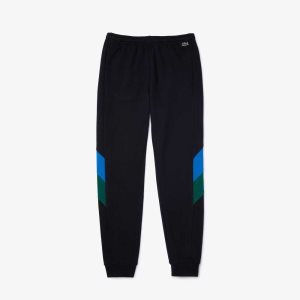 Lacoste Colorblock Bands βαμβακερα Fleece Jogging σκουρο μπλε μπλε μπλε πρασινο | VQ8096245