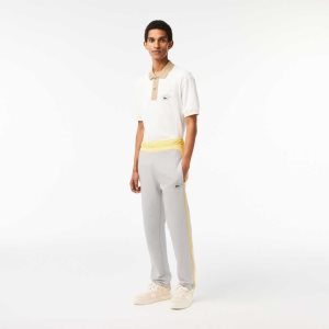 Lacoste Colorblock Organic βαμβακερα tracking ανοιχτο γκρι κίτρινα ασπρα | YP3217509