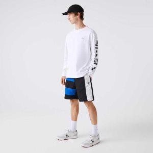 Lacoste Colorblock Patchwork Effect μαυρα μπλε ασπρα | UR1352867