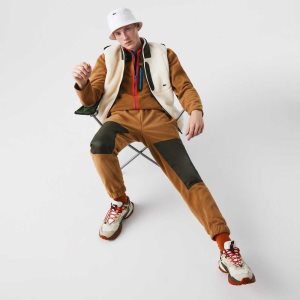 Lacoste Colorblock Polar Fleece καφε Χακί πρασινο | XN3026598