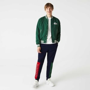 Lacoste Colorblock βαμβακερα Fleece Blend Jogging σκουρο μπλε μπλε πρασινο κοκκινα | FJ8026954