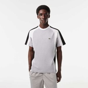 Lacoste Colorblock βαμβακερα Jersey γκρι μαυρα ασπρα | IM4068537