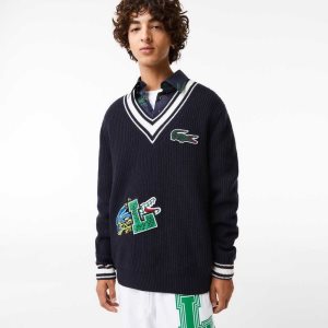 Lacoste Comic Badge σκουρο μπλε μπλε ασπρα | DB6857239