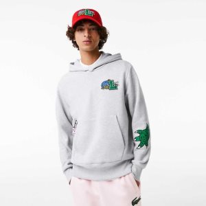 Lacoste Comic Effect Print Κουκουλοφόρος γκρι | IB0817253
