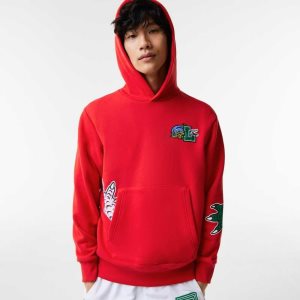 Lacoste Comic Effect Print Κουκουλοφόρος κοκκινα | KB9213064