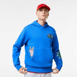 Lacoste Comic Effect Print Κουκουλοφόρος μπλε | WD5032986