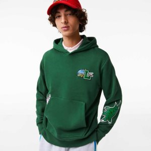 Lacoste Comic Effect Print Κουκουλοφόρος πρασινο | ZK9452780