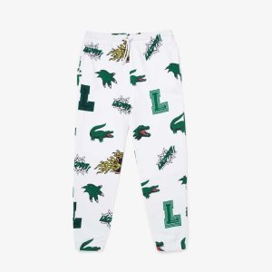 Lacoste Comic Print Trackpants ασπρα | WU4502371