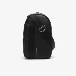 Lacoste Compact Split Calfskin δερματινα μαυρα | EI2593876