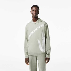 Lacoste Contrast Croc Hoodie Χακί πρασινο | EQ7405263