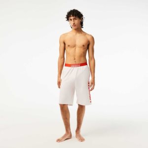 Lacoste Contrast Logo Waistband Shorts Μπεζ | GZ8639172