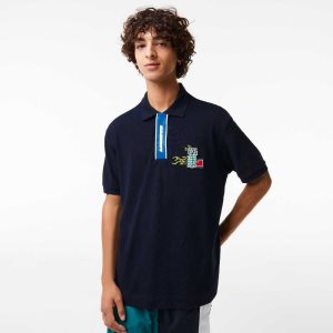 Lacoste Contrast Placket And Crocodile Badge σκουρο μπλε μπλε | OX5843791