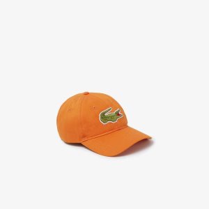 Lacoste Contrast λουρακια And Oversized Crocodile βαμβακερα πορτοκαλι | DH8321945