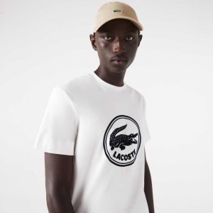 Lacoste Crew Neck 3D Printed logo βαμβακερα ασπρα | UA8301456