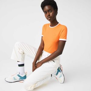 Lacoste Crew Neck Fantasy Knit T-Shirt πορτοκαλι | KY7894350