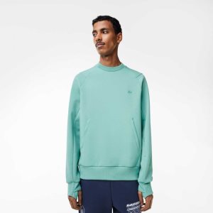 Lacoste Crew Neck Kangaroo Pocket βαμβακερα Blend μεντα | NY9256370