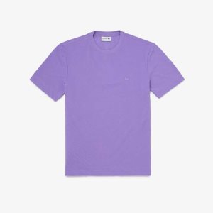 Lacoste Crew Neck Organic βαμβακερα Pique Blend μωβ | AJ6321095