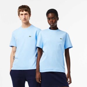 Lacoste Crew Neck Organic βαμβακερα μπλε | EV0674321