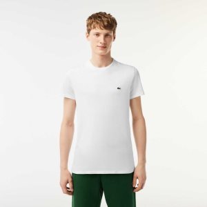 Lacoste Crew Neck Pima βαμβακερα Jersey ασπρα | IM7519036