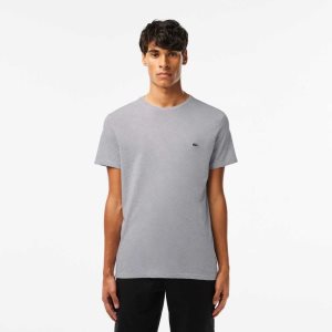 Lacoste Crew Neck Pima βαμβακερα Jersey γκρι | LC8792346