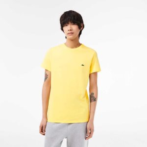 Lacoste Crew Neck Pima βαμβακερα Jersey κίτρινα | LW8346591